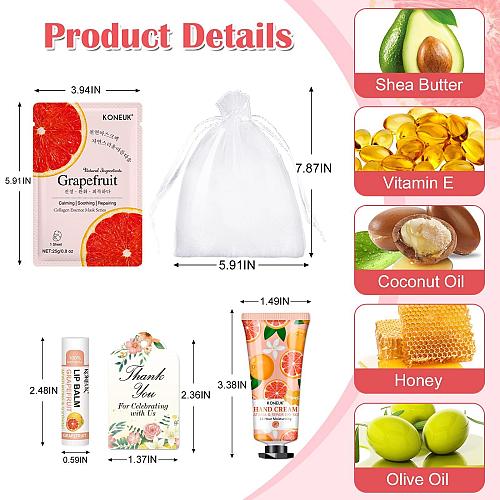 KONEUK 30 Pack Bulk Facial Mask Bulk Hand Cream and Bulk Lip Balm Sets Easter...