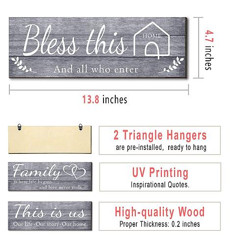 Joyhawk 4 Pieces Wall Decor Signs THIS IS US TOGETHER BLESS THIS HOME FAMILY ...