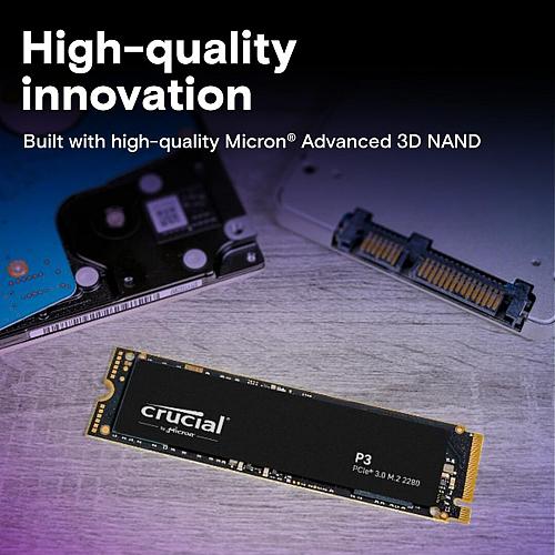 Crucial P3 500GB PCIe Gen3 3D NAND NVMe M.2 SSD up to 3500MB/s - CT500P3SSD8