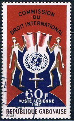 Gabon C60 Used UN emblem ll 1967 (G0272)
