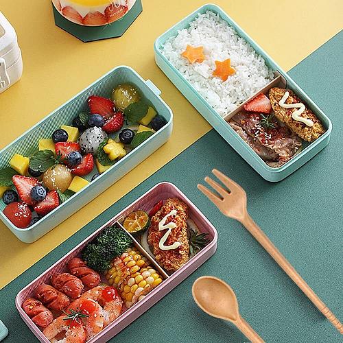 Iteryn Bento Adults Lunch Box Stackable Bento Box 3-In-1 Compartment - Wheat ...