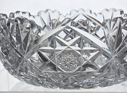 ABP cut glass blown blank Hawkes bowl American brilliant period 1886 -1915 bob62