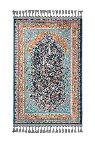 Green Floral Prayer Mat Tree of Life Silky Soft Janamaz Gebetsteppich Prayer Rug