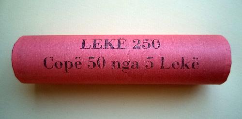 Albania 5 Leke 2014. UNC Roll 50 coins.