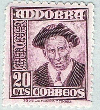 Andorra Spanish Admin 40 MLH Provost 1948 CV 4.25 (BP74640)