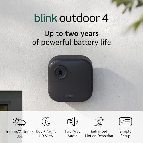 Blink Outdoor 4 newest model Wire-free smart security camera two-year battery...