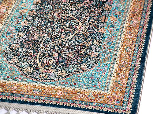 Green Floral Prayer Mat Tree of Life Silky Soft Janamaz Gebetsteppich Prayer Rug
