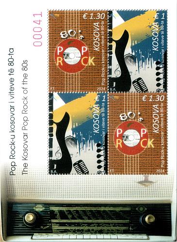 Kosovo Stamps 2024. Pop Rock of the 80s. Music. Sheet MNH