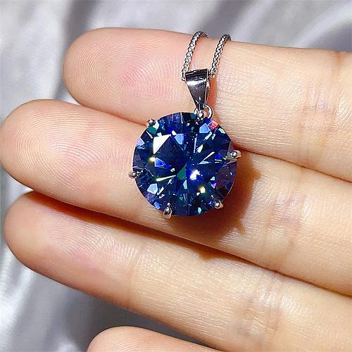 10 Carat Moissanite 925 Sterling Silver Ring and Necklace Set