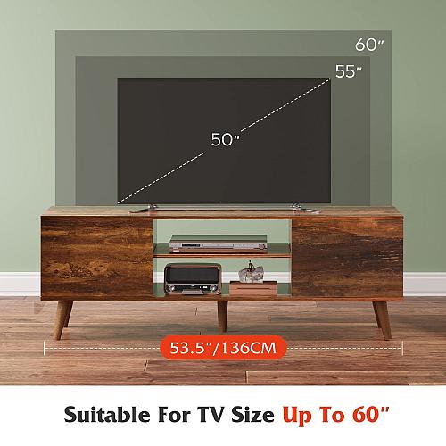 WLIVE TV Stand for 55 60 inch TV Mid Century Modern TV Console Entertainment ...