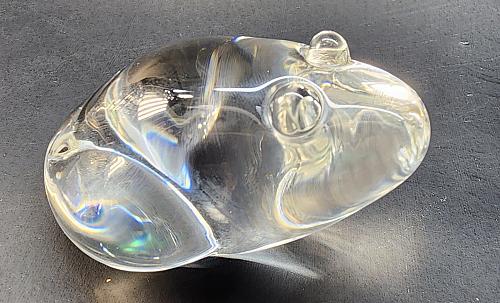 Steuben Signed Glass frog paperweight