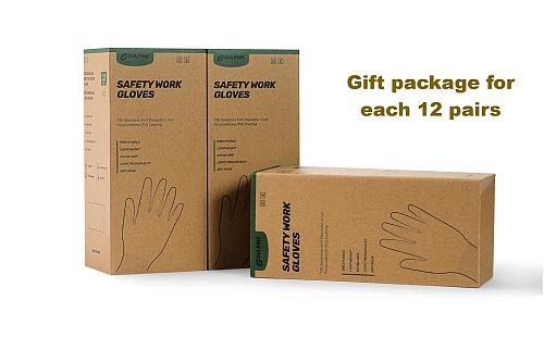 DULFINE Safety Work Gloves PU Coated-12 PairsGrey Seamless Knit Glove with Po...