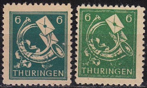 GERMANY Alliiert SBZ [Th&uuml;ringen] MiNr 0095 AY a,b ( **/mnh ) [01] 2 Farben