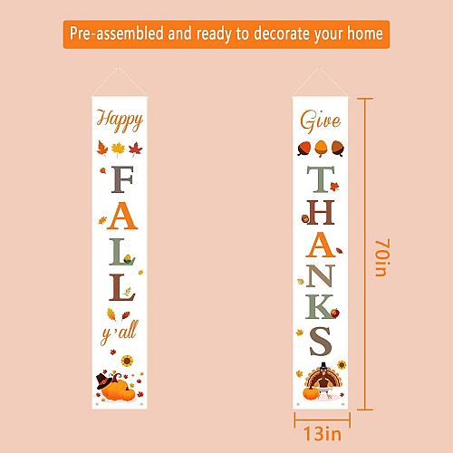 DAZONGE Thansgiving Decorations for Home | Happy Fall & Give Thanks Porch Ban...
