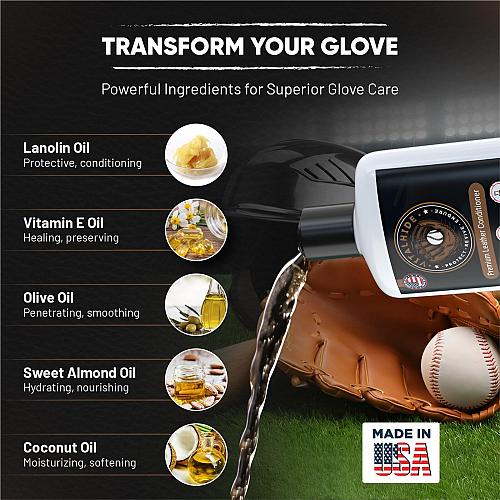 VitalHide Premium Baseball Glove Oil 8oz Baseball Glove Conditioner Glove Oil...