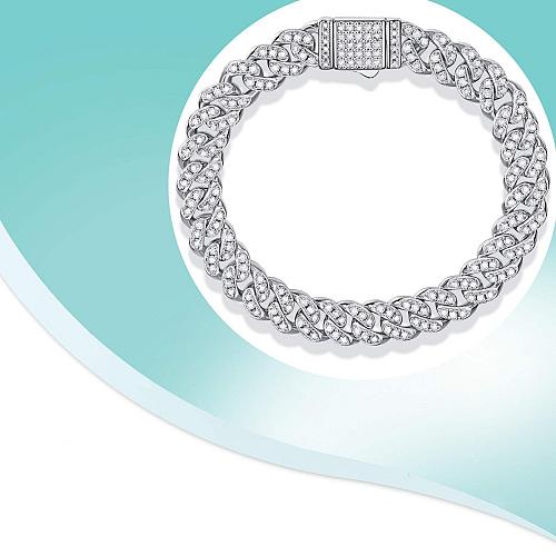 Cuban Chain with Diamond Design Exquisite Fashion Bracelet