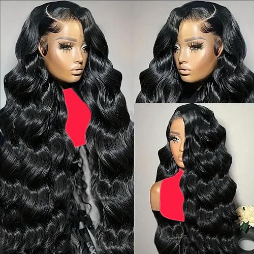 Yilike 28 Inch 13x6 Lace Front Wigs Human Hair Pre Plucked Body Wave HD Lace ...