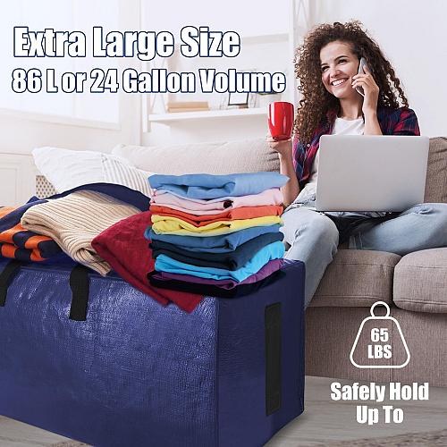 SWEET DOLPHIN 6 Pack Extra Large Moving Bags with Strong Zippers & Carrying H...