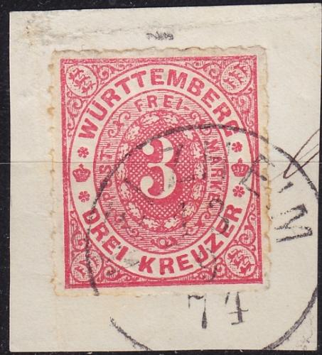 GERMANY W&uuml;rttemberg [1869] MiNr 0038 ( BStk ) [01]