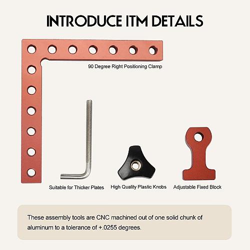90 Degree Clamp Cabinet Clamp 5.5" x 5.5"14 x 14cm Aluminum Alloy Right Angle...