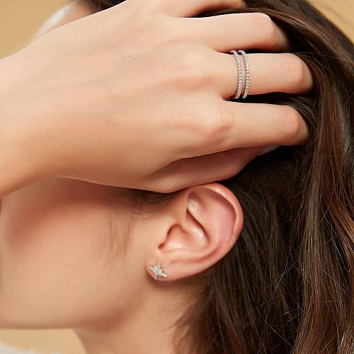 Mameloly Wedding Bands for Women Dainty CZ Cubic Zirconia Half Eternity Stack...