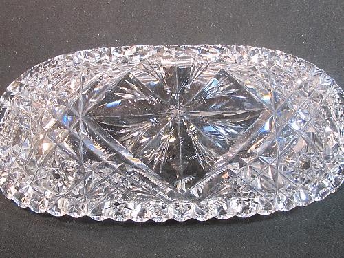 ABP Crystal Cut Glass signed Libbey oval dish