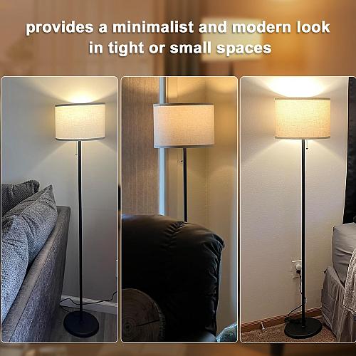Ambimall Floor Lamps for Living Room with 3 Color Temperatures Bulb & Pull Ch...