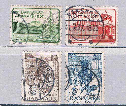 Denmark 258-61 Used set Christian X 1937 (D0205)