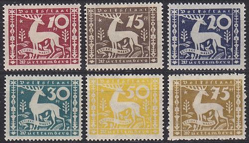 GERMANY W&uuml;rttemberg [Dienst] MiNr 0144-49 ( */mh )