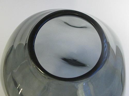 Charcoal glass dimple flower vase vintage