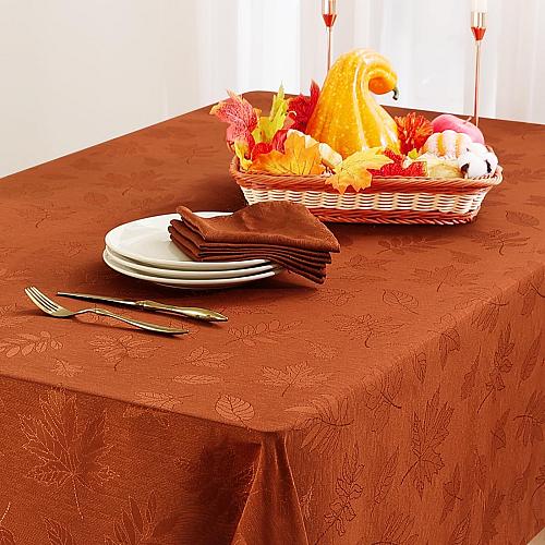 Smiry Thanksgiving Tablecloth 60x84 Inch Fall Waterproof Damask Table Cloth f...