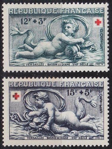 FRANKREICH FRANCE [1952] MiNr 0955-56 ( **/mnh ) Rotes Kreuz