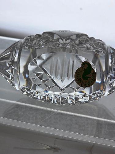 Signed Waterford crystal NY superbowl football paperweight