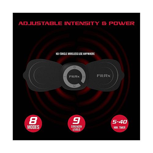 FitRx Electrode Wireless Massager - Rechargeable TENS Unit Muscle Stimulator ...