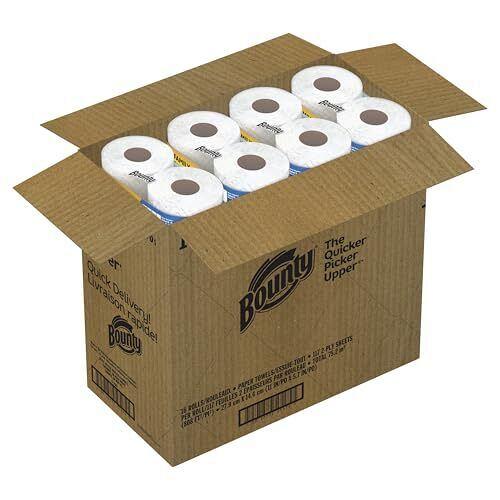 Bounty Paper Towels Quick Size White 16 Family Rolls = 40 Regular Rolls