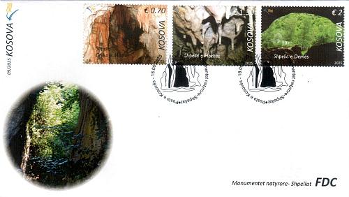 Kosovo Stamps 2025. Caves. FDC Set MNH