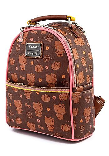 Loungefly x Sanrio Hello Kitty Pumpkin Spice Allover Print Mini Convertible B...