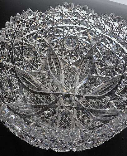 ABP cut glass bowl American Brilliant propeller