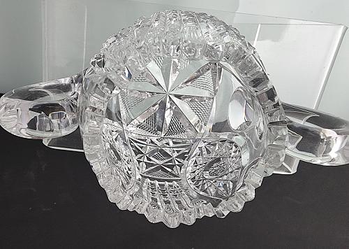 Sugar and creamer American Brilliant Period Cut Glass Antique tg