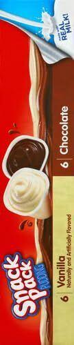 Snack Pack Chocolate and Vanilla Flavored Pudding Cups Family Pack 12 Count P...
