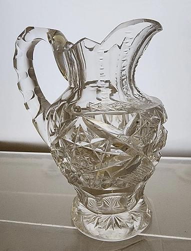 ABP cut glass signed Hawkes creamer American