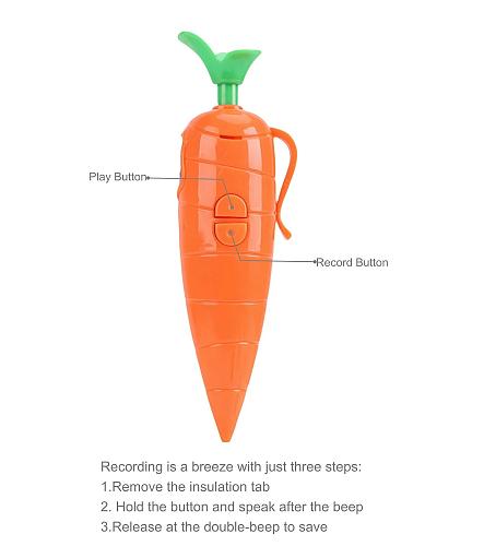 60-Second Voice Recorder with Playback & Audio Recorder Pen - Cute Carrot-Sha...