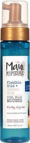 Maui Moisture Flexible Hold + Coconut Milk Curl Foam Mousse for Curly Hair St...
