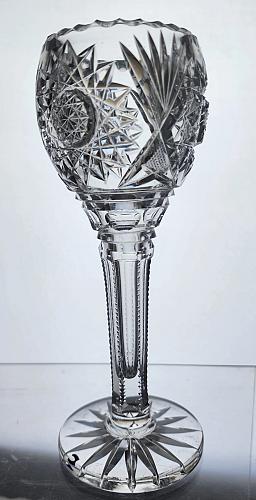 Signed Fry CUT glass vase