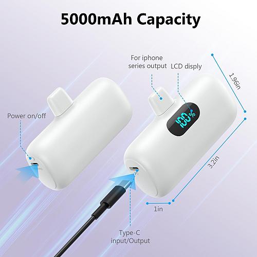 2 PackMini Portable Charger 5000mAhUltra-Compact 15W PD Fast Charging Power B...