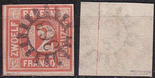 GERMANY Bayern Bavaria [1850] MiNr 0006 ( O/used ) [01] gepr&uuml;ft
