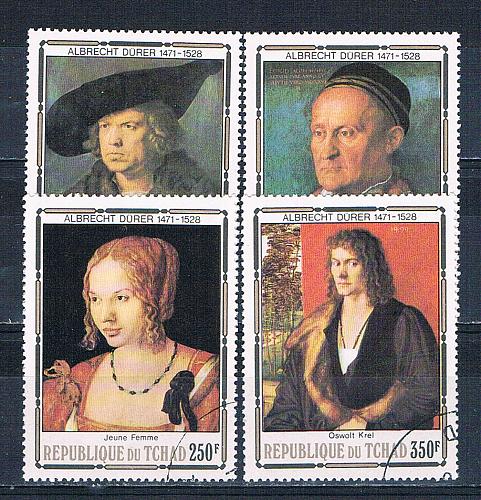 Chad 354-57 Used set Paintings Durer 1978 CV 2.80 (HV0220)