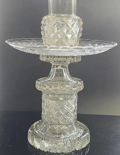 3 part Cut glass vase antique