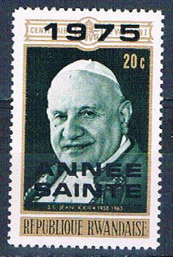 Rwanda 645 Unused Pope John XXIII overprint 1975 (R0423)+