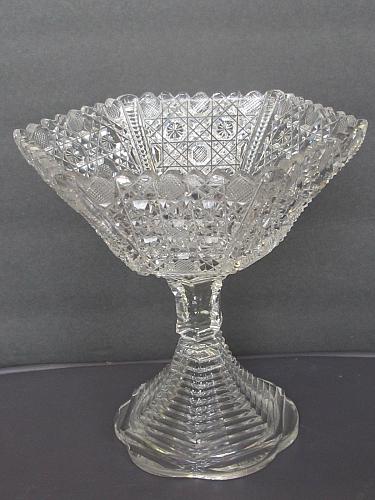 Pair ABP CUT GLASS compotes Harvard